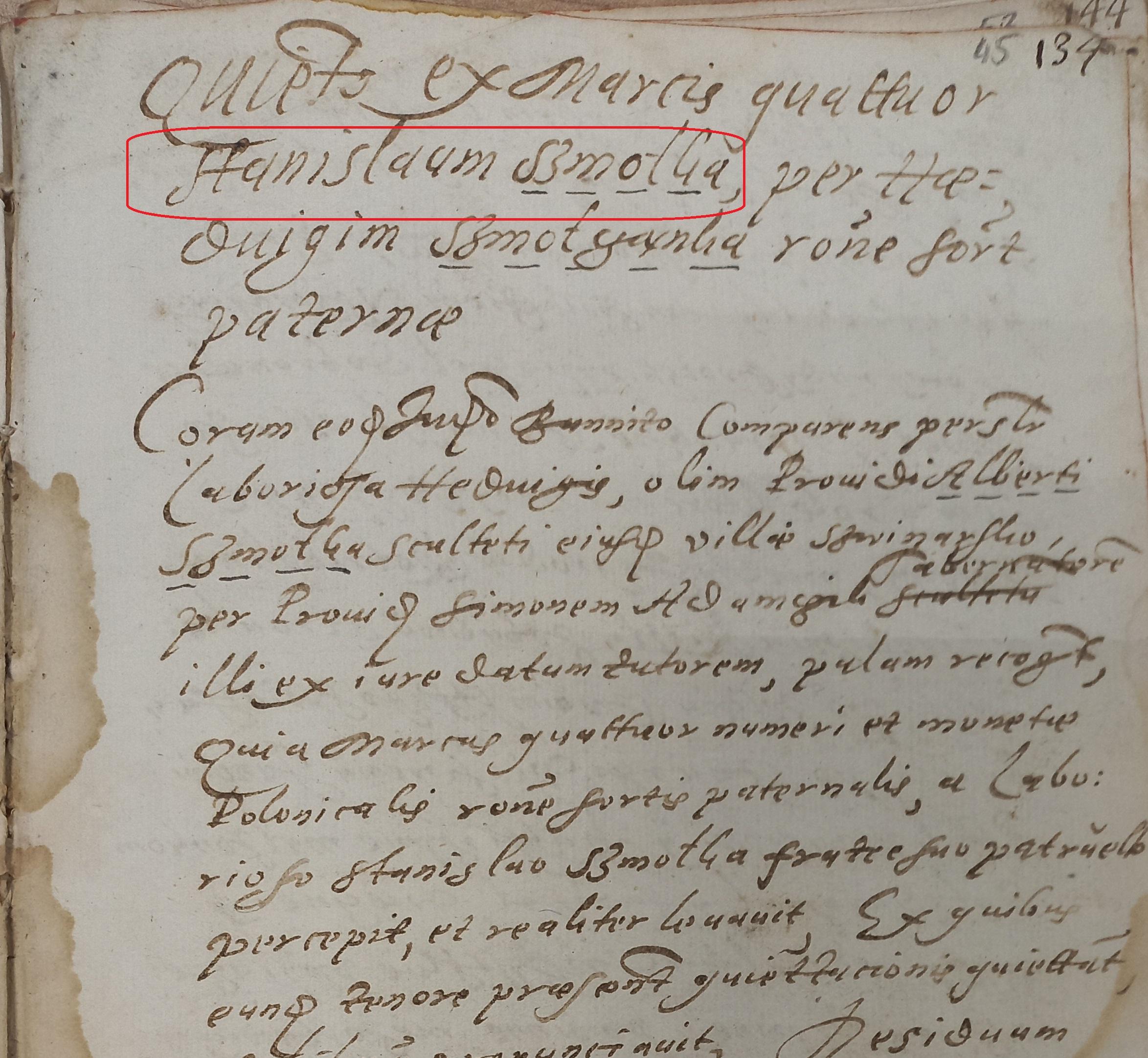 1. Stanisław Smołka świniarsko 1597